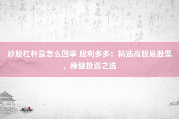 炒股杠杆是怎么回事 股利多多：精选高股息股票，稳健投资之选