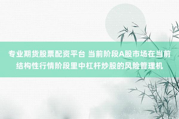 专业期货股票配资平台 当前阶段A股市场在当前结构性行情阶段里中杠杆炒股的风险管理机